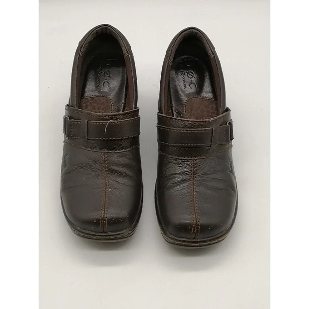 b.o.c. Shoes Loafers Womens Brown 7.5 Leather Clog Walking Comfort C78223